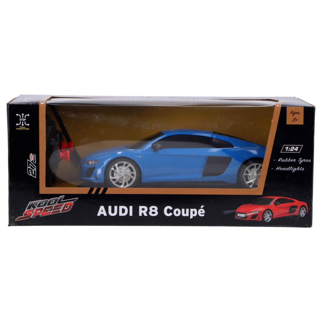Kool Speed Rc Audi R8 V10 Coup&amp;Eacute; 1:24 + Licht Blauw